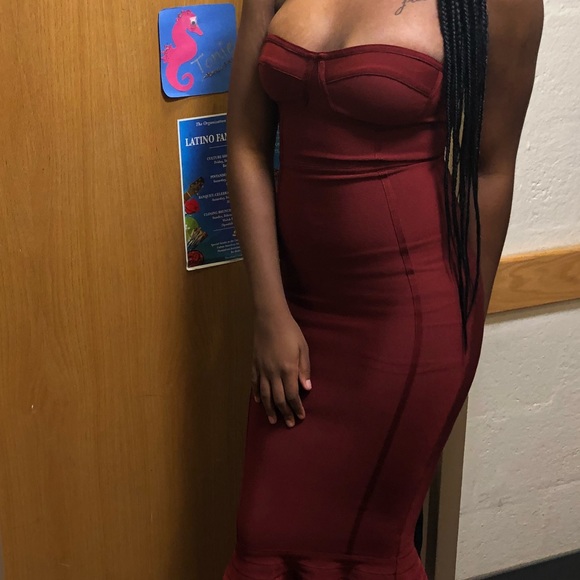 PrettyLittleThing Dresses & Skirts - Red Wine Bandage Dress